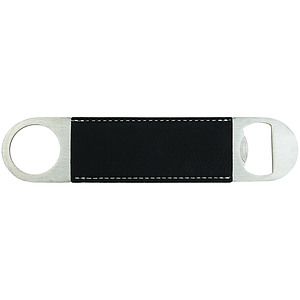 1.5 x 7 BlackSilver Leatherette Bottle Opener