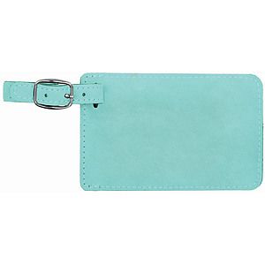 4.25 x 2.75 Teal Leatherette Luggage Tag