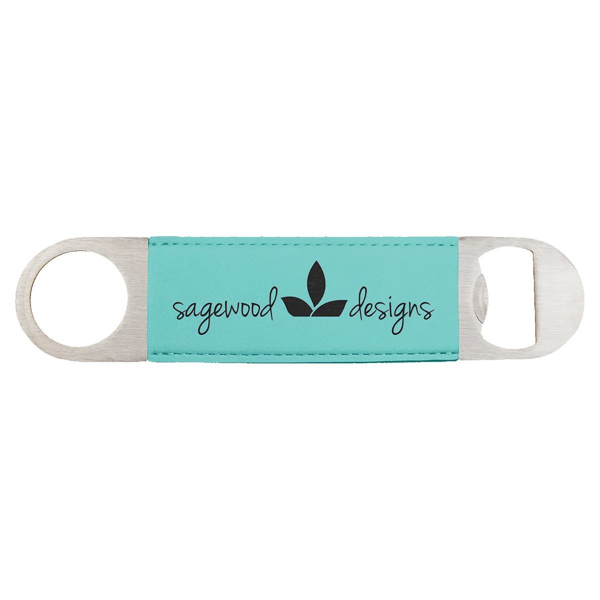 1.5 x 7 Teal Leatherette Bottle Opener
