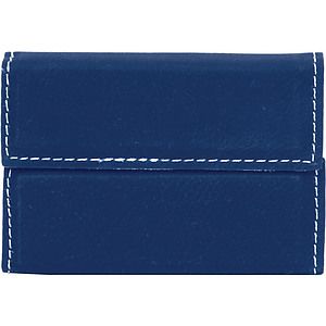 3 34 x 2 34 BlueSilver Laser Engraved Leatherette Hard Business Card Holder
