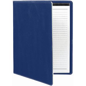 9 12 x 12 BlueSilver Laser Engraved Leatherette Portfolio with Notepad