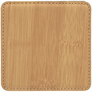 4 x 4 Square Bamboo Laser Engraved Leatherette Coaster