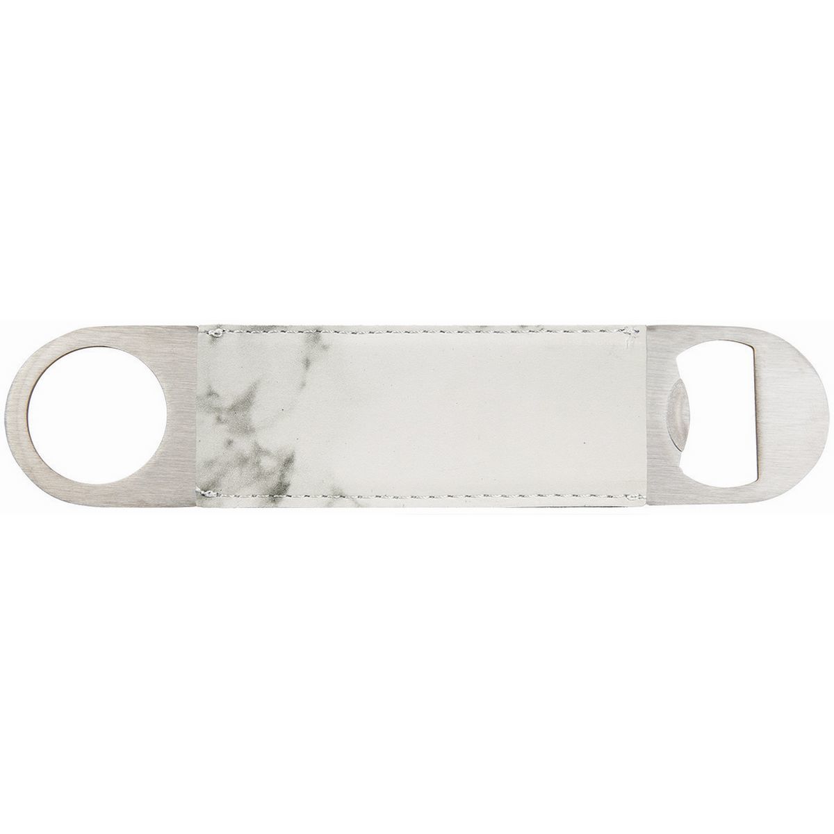 1 12 x 7 White Marble Laser Engraved Leatherette Bottle Opener