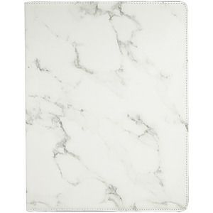 9 12 x 12 White Marble Laser Engraved Leatherette Portfolio with Notepad