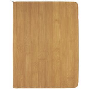 9 12 x 12 Bamboo with Zipper Laser Engraved Leatherette Portfolio with Notepad