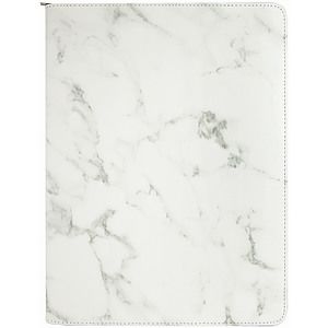 9 12 x 12 White Marble with Zipper Leatherette Portfolio with Notepad