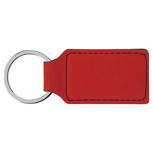 2 34 x 1 14 Red Laser Engraved Rectangle Keychain