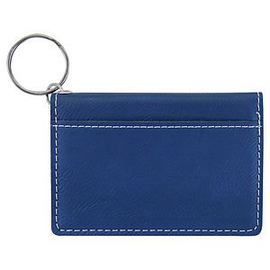 4 14 x 3 BlueSilver Laser Engraved Keychain ID Holder