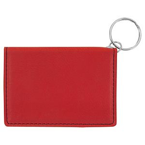 4 14 x 3 Red Laser Engraved Keychain ID Holder