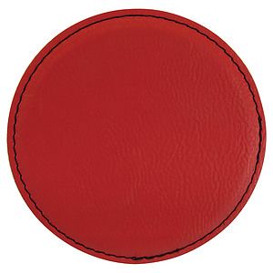 4 Round Red Laser Engraved Coaster