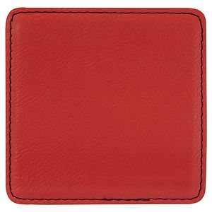 4 x 4 Square Red Laser Engraved Coaster