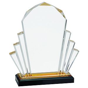 6 x 9 Gold Faceted Impress Acrylic Award