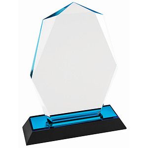 7 Blue Octagon Point Impress Acrylic Award