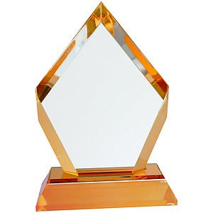 6 Gold Frosted Base Diamond Impress Acrylic Award
