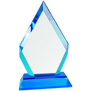 7 Blue Frosted Base Diamond Impress Acrylic Award