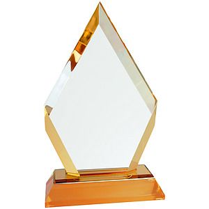 7 Gold Frosted Base Diamond Impress Acrylic Award