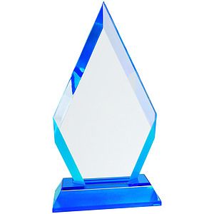 8 Blue Frosted Base Diamond Impress Acrylic Award
