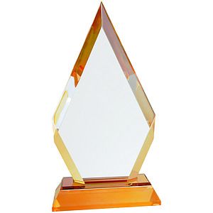 8 Gold Frosted Base Diamond Impress Acrylic Award