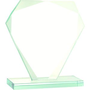 5 12 Cut Diamond Jade Glass Award