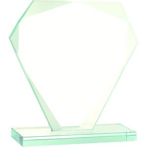 7 Cut Diamond Jade Glass Award