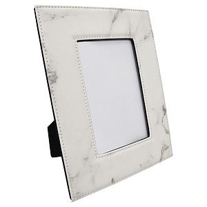 White Marble Leatherette 4 x 6 Photo Frame