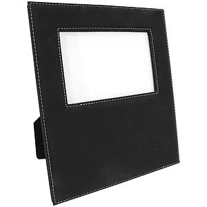 BlackSilver Leatherette 4 x 6 Photo Frame
