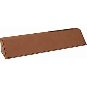 10 12 Dark Brown Laser Engraved Leatherette Desk Wedge with Business Card Holder