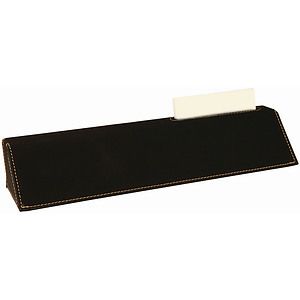 10 12 BlackGold Laser Engraved Leatherette Desk Wedge with Business Card Holder