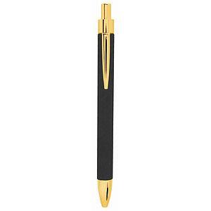 BlackGold Laser Engraved Leatherette Pen