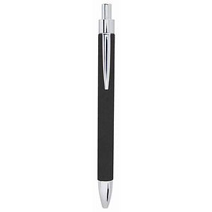 BlackSilver Laser Engraved Leatherette Pen