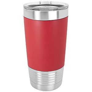 20 Oz. RedWhite Polar Camel Tumbler with Silicone Grip and Clear Lid