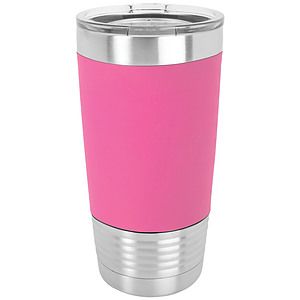 20 Oz. PinkBlack Polar Camel Tumbler with Silicone Grip and Clear Lid