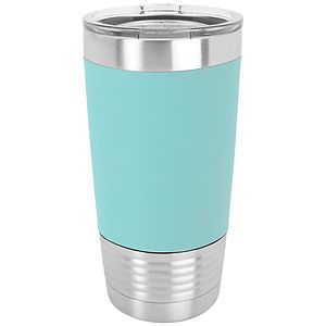 20 Oz. TealBlack Polar Camel Tumbler with Silicone Grip and Clear Lid