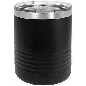 10 Oz. Black Polar Camel Ringneck Vacuum Insulated Tumbler with Clear Lid
