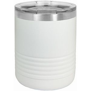 10 Oz. White Polar Camel Ringneck Vacuum Insulated Tumbler with Clear Lid