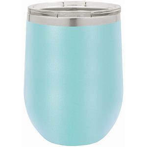12 Oz. Light Blue Polar Camel Vacuum Insulated Stemless Wine Tumbler wLid