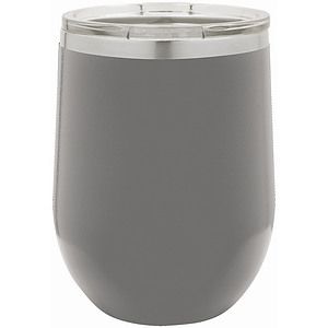12 Oz. Dark Gray Polar Camel Vacuum Insulated Stemless Wine Tumbler wLid