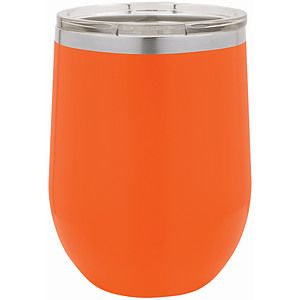 12 Oz. Orange Polar Camel Vacuum Insulated Stemless Wine Tumbler wLid