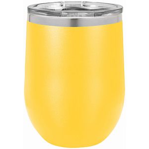 12 Oz. Yellow Polar Camel Vacuum Insulated Stemless Wine Tumbler wLid