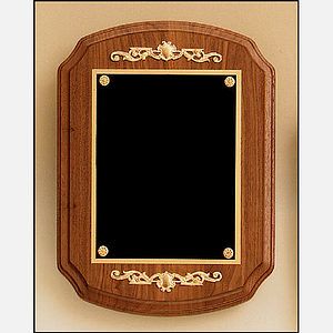 Walnut Plaque with Decorative Accents (9 x 12)