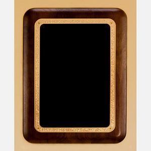Walnut Plaque wThick Gold Boarder (9 x 12)
