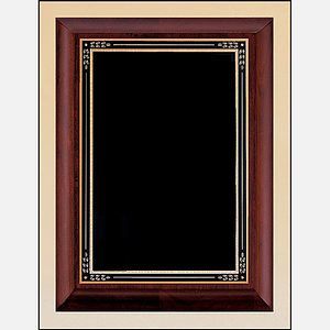 Cherry Finish Wood Plaque with Florentine Plate (9 x 12)