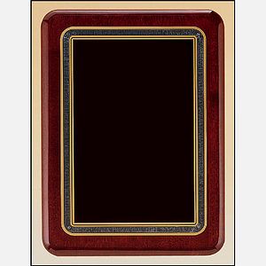 Rosewood Piano Finish Plaque with Brass Plate (9 x 12)