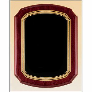 Rosewood Piano Finish Oval Plaque with Brass Plate (11 x 15)