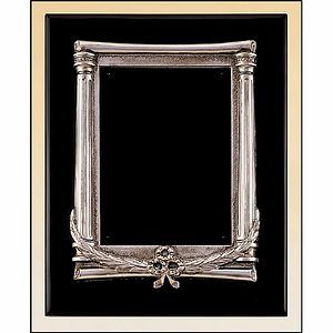 Black Piano Finish Plaque with Antique Silver Frame Casting (10.5 x 13)