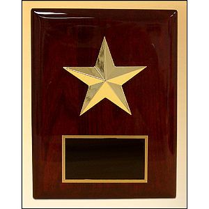 Gold Star Casting on Rosewood Piano Finish Plaque (6x 8)