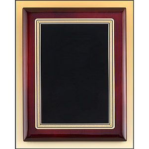 Rosewood  Black Piano Finish Plaque with Brass Plate (10.5 x 13)