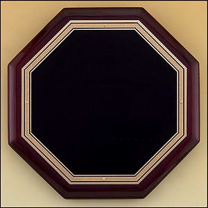 Octagonal Rosewood Piano Finish Plaque (10 x 10)