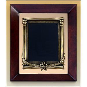 Cherry Finish Wood Frame Plaque with Wreath (12 x 15)