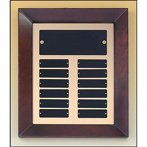 Cherry Finish Wood Frame Perpetual 12 Plate Plaque (12 x 15)
